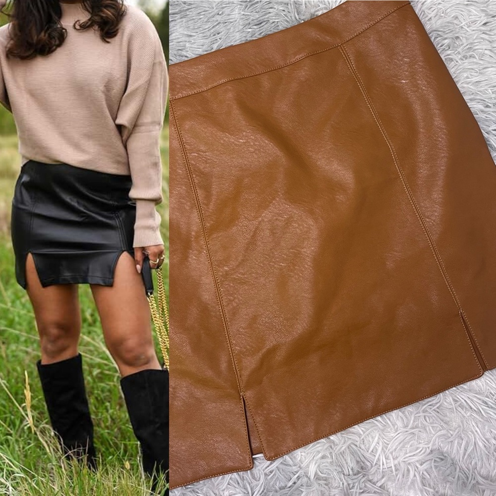 Shinestar Black and Brown Mini Skirt